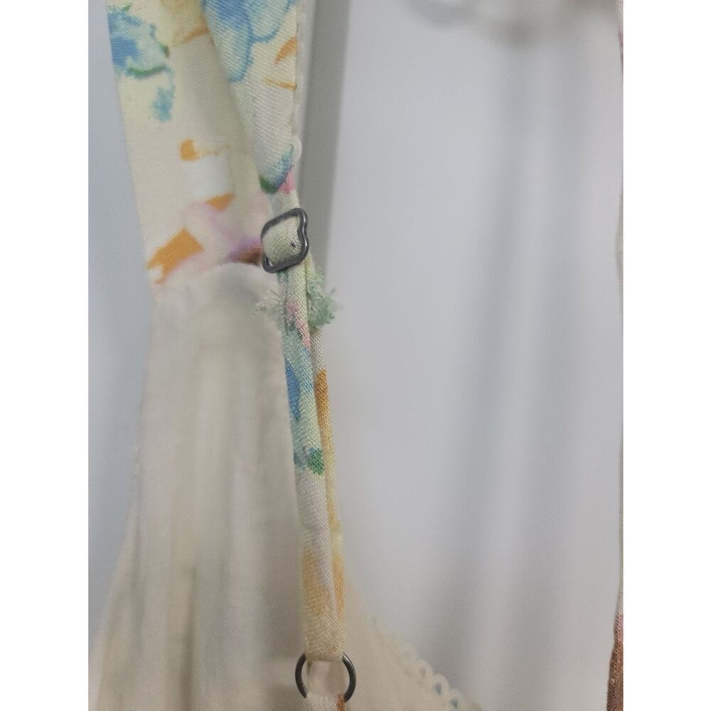 Wild Fable Floral Hook and Eye Romper Yellow Pastel Boho Cottagecore Sleeveless - Picture 6 of 9